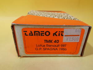 【未組立】タメオ　TMK40　Lotus Renault 98T GP SPAGNA 1986　1/43　TAMEO　メタルキット/プラモ【ジャンク扱い】J4 H2140