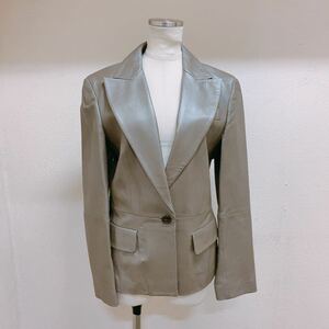 ♪マックスマーラ　レザージャケット/グレー色/Max Mara SPORTMAX