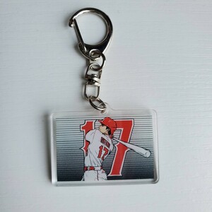 新品　MLB　大谷翔平　ロサンゼルス・エンゼルス　野球　キーホルダー　キーリング　17　メジャーリーグ　両面印刷　アクリル