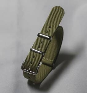 Nato 16mm khaki khaki SS* silver color * plating tail pills strap band military nylon made army for unused new goods 