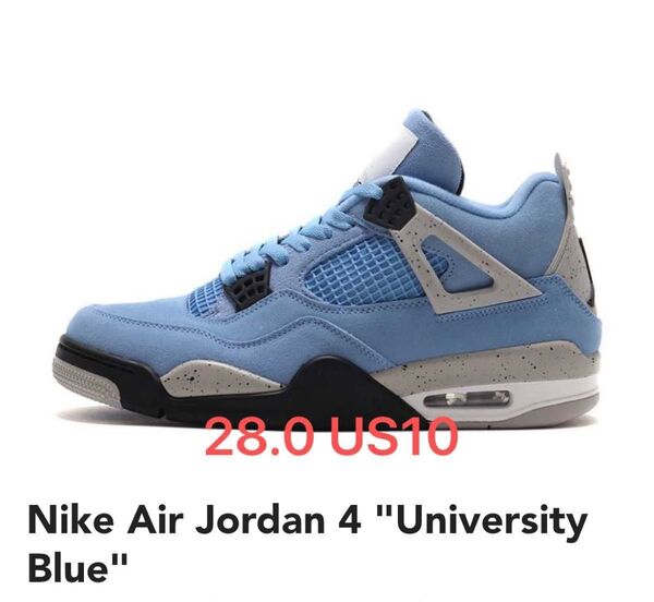 jordan4 UNC NIKE AIR JORDAN 4 UNIVERSITY BLUE AJ4 黒タグ付