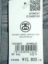 希少レア2011発売！定価￥１７３８０！新品タグ付き！STUSSY ステューシー/チェック柄コットン生地マウンテンパーカージャケット M グレー_画像8