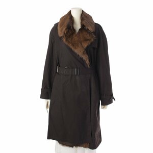 [ Hermes ]Hermes Margiela period 01AW Kid fur long trench coat Brown 34 [ used ][ regular goods guarantee ]190876