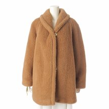 【マックスマーラ】Max mara　テディベア キャメル シルク ショートコート 108603036 ブラウン 40 【中古】【正規品保証】194491_画像1