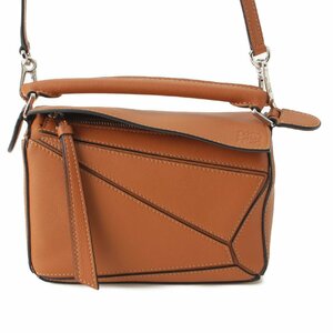 【ロエベ】Loewe　パズルバッグ ミニ 2way ハンドバッグ ショルダーバッグ 322.30.U95 ブラウン 【中古】【正規品保証】191787