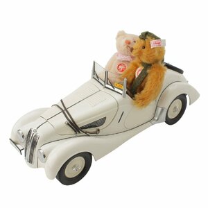 【シュタイフ】Steiff　BMWコラボ ロードスター328 ミニカー テディベア 656255 ホワイト 【中古】【正規品保証】188148