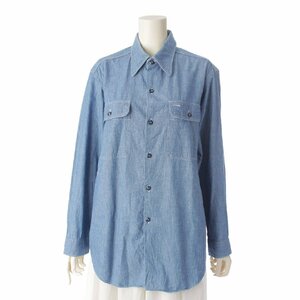 【マディソンブルー】MADISON BLUE 20SS HAMPTON CHAMBRAY デニム風 長袖 コットン シャツ ブルー 01 【中古】194200