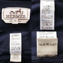 【エルメス】Hermes　23SS Hロゴ 刺繍 ポケット コットン Tシャツ ネイビー XL 【中古】【正規品保証】189372_画像10