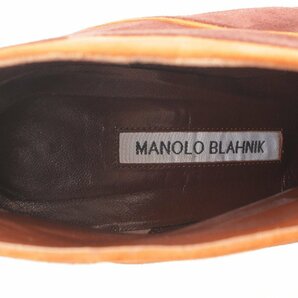 【マノロブラニク】Manolo Blahnik  MUDAR スエード ジップ ヒール アンクル ショートブーツ ブラウン 39 【中古】【正規品保証】195101の画像7