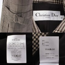 【クリスチャンディオール】Christian Dior 20AW ウール グレンチェック ダブル ロングコート グレー 36 【中古】193551_画像9