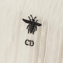 【クリスチャンディオール】Christian Dior リボン Bee刺繍 レース チュール シャツブラウス ホワイト34 【中古】193823_画像6