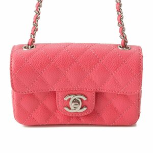 【シャネル】Chanel　キャビアスキン ミニマトラッセ14 チェーン ショルダーバッグ ピンク 【中古】【正規品保証】189945