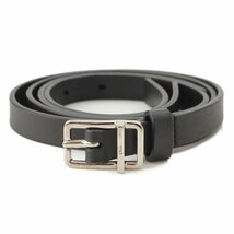 【ディオール】DIOR　メンズ レザー ベルト 4254PLXYHHOON ブラック×シルバー 85 【中古】【正規品保証】193366_画像1