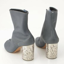 【メゾンマルジェラ】Maison Margiela　Tabi タビ 足袋 レザー メタルヒールシューズ ブーツ S38WU0323 ブルー 38 未使用 193886_画像4