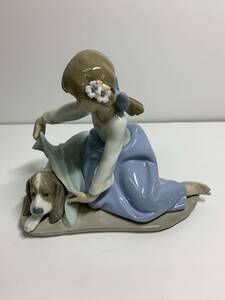 LLADRO リヤドロ フィギュリン 置物 陶器 犬 少女 陶器人形 