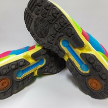 最値!定12100円!名作ネオンカラー!90'sデザイン!アディダス オリジナルス ZX フラックス高級スリッポン スニーカー!蛍光赤黄色青白 27cm _画像5