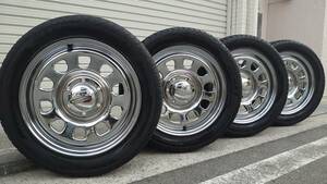 デイトナ　メッキ 17インチ　139.7/6H　215/55R17　ハイエース　センターキャップ付