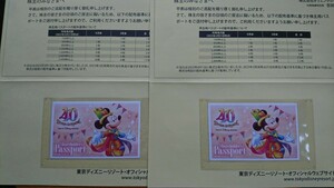 東京ディズニーリゾート株主用１デイパスポート２枚ペア２０２４年６月３０日有効