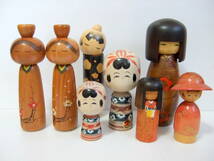 創作こけし 佐藤翠崕 達郎 卯三郎 他 8点まとめて / Kokeshi doll 日本人形_画像1