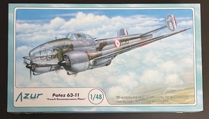 送料510円〜 希少 未使用品 アズール Azur 1/48 Potez ポテ(ポテーズ) 63-11 フランス軍双発偵察機 プラモデル