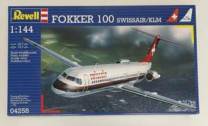 送料350円～ 希少 未組立品 Revell ドイツレベル 1/144 フォッカー FOKKER 100 KLM SWISS AIR スイスエア オランダ航空 プラモデル