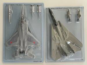 モデルのみ デアゴスティーニ 隔週刊エアコンバットコレクション 1/100 航空自衛隊 F-15J イーグル/F-14 トムキャット 2機 ダイキャスト製