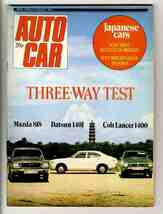 【d0816】75.8.23 AUTOCAR／日本車 - なぜ日本車は英国で成功し英国車はなぜ日本で失敗したか、マツダ818、ダットサン140Ｊ、ランサー..._画像1