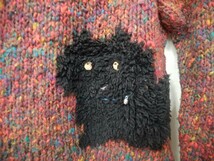 ★アトリエＫの猫柄セーターです★黒猫★手編み★編み込み★ＭＩＸ糸★送料サービス_画像2