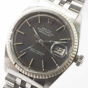 ロレックス オイスターパーペチュアル デイトジャスト Ref,1601 ROLEX OYSTER DATEJUST Cal,1570 自動巻 グレー メンズ 腕時計[3132215-AR3