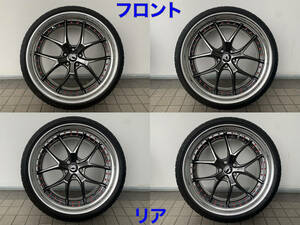 エイムゲイン GTM ホイール 22インチ F10J +18 R11J +23 PCD120 ハイパーブラック タイヤ F265/30 R285/30 LS500 LS500hなどに