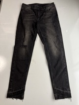 新品■ZARA USA06サイズダメージ加工ストレッチパンツ■ブラック_画像1