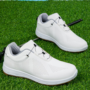  высококлассный товар GOLF обувь туфли для гольфа мужчина женщина спортивные туфли мужской спортивная обувь удобный водонепроницаемый спорт обувь долговечность 4E широкий casual выдерживающий износ белый 23.5~28cm