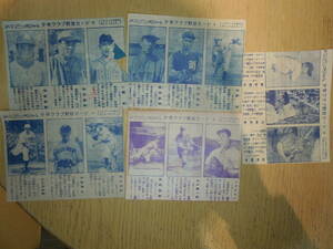 昭和20年代プロ野球　雑誌切り抜き　三菱鉛筆選手カード　10枚