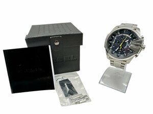 1スタ DIESEL MEGA CHIEF ディーゼル メガチーフ 腕時計 DZ-4465 クロノグラフ ブルーダイアル×シルバースチール ムーブメント クオーツ