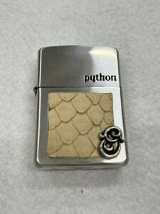 ★Zippo ジッポー ライター ARMER アーマー Python パイソン 立体メタル 蛇革 2002年製★14642-32