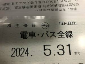 京浜急行　京急　株主優待乗車証　電車・バス全線定期型 1枚 期限2024年5月31日