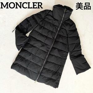 R-610 美品 MONCLER モンクレール ダウンジャケット LOBELIA ロベリア レディース Lサイズ サイズ3 白タグ 黒 ブラック ロング