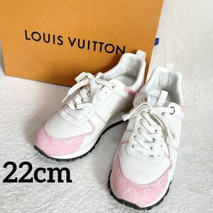 P-96 LOIUS VUITTON ルイヴィトン スニーカー 22cm 35サイズ モノグラム ランアウェイライン 厚底 ホワイト 白 デニム CL0189 箱付き