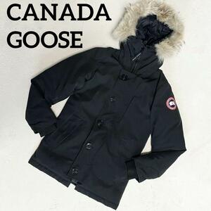 R-631 美品 CANADA GOOSE カナダグース ダウンジャケット CHATEAU PARKER シャトーパーカー メンズ XSサイズ 黒 ブラック コヨーテファー