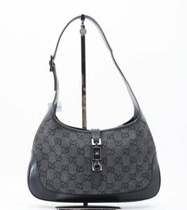 1円 GUCCI　グッチ　GGキャンバス　レザー　ミニジャッキー　ハンドバッグ　肩掛け　ワンショルダーバッグ　ロゴ　01147　23-7033