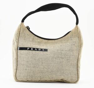 1円 PRADA プラダ プラダスポーツ カナパ キャンバス ミニハンドバッグ ポシェット ポーチ 肩掛け ロゴ 23-7295