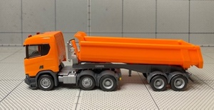 1/87 Herpa Scania CR ND XT 6x2 Round Trough Semi-trailer Municipal Orange