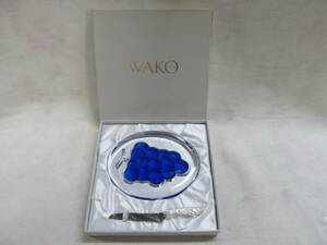 WAKO 銀座和光 チーズボード ぶどう 葡萄 ガラス プレート カッティングボード＆ナイフ 未使用、保管品