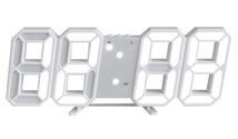 3D デジタル LED時計 置き時計 壁掛け時計 立体 フレーム白　表示文字白　目覚まし　温度表示　日付表示切り替え USB電源 _画像2