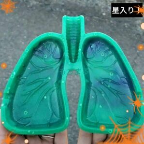 ◆【緑×紫】星入り！ 灰皿 肺 小物入れ 皿 不透明 ラメ シンプル