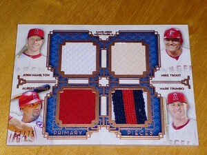 2014 Topps Museum Collection Four-Player Quad Relic Trout / Pujols / Hamilton / Trumbo 75枚限定　エンゼルス 3Jersey 1Patch