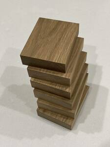 送料無料 ナラ 楢 無垢材 6個セット / 端材 ブロック ハンドメイド素材 材料 素材 DIY 銘木 堅木 紅葉樹