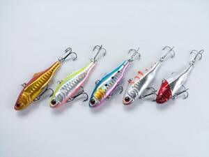 ウェーバー風　バイブレーション　24g　7cm　5色　セット　シーバス　青物　フラットフィッシュ　根魚　港湾　ただ巻き　リフト&フォール