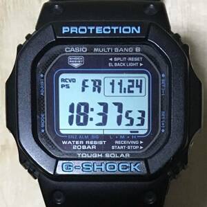 カシオ CASIO G-SHOCK GW-M5610 ブラック/ブルー) 電波ソーラー