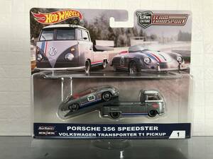 Hot Wheels TEAM TRANSPORT PORSCHE 356 Speedo Star VolksWagen Tranceporter T1 Pickupトランスポート ポルシェ